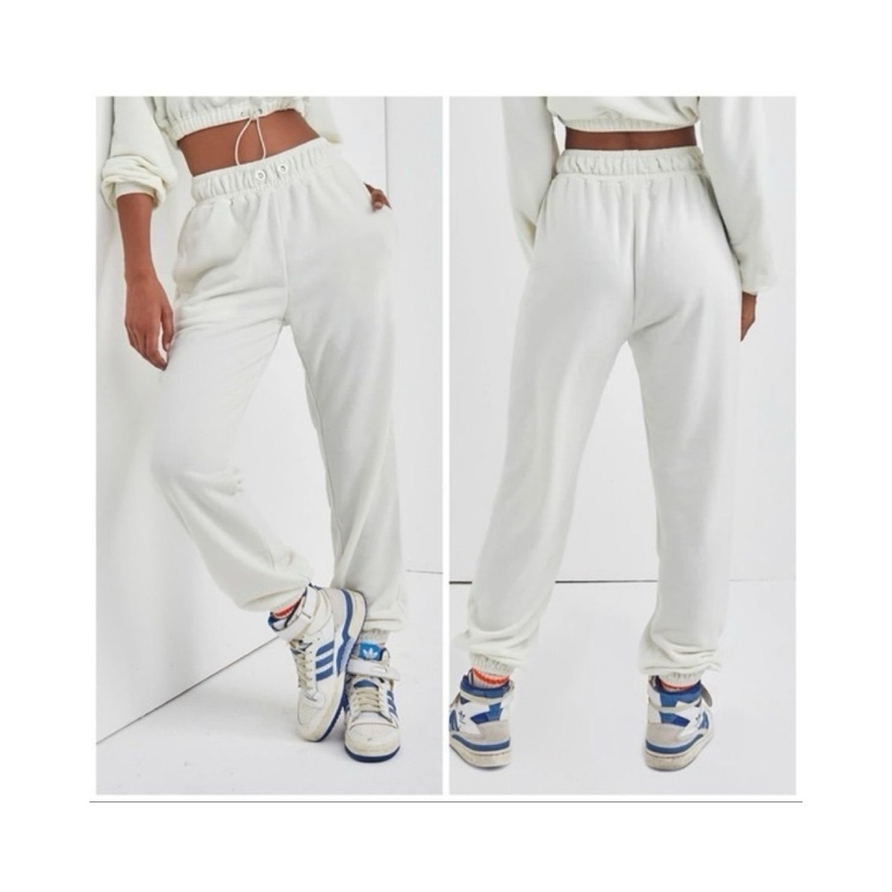 NEW For Love & Lemons Ellie Sweatpants (Sz M) High Rise French Terry Bone